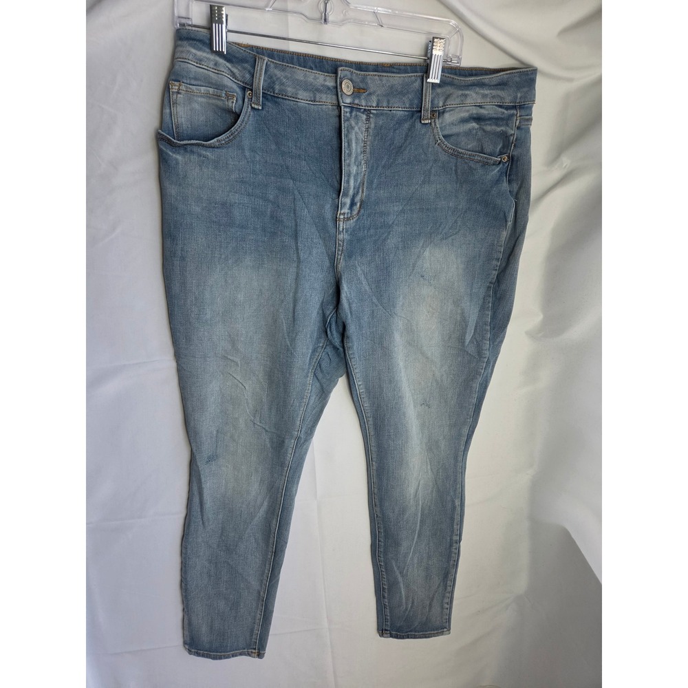 Time and Tru High Rise Skinny Jeans Womens Blue Light Wash Slim High Skinny